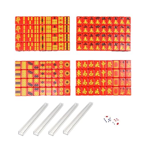 Luckxing Mahjong-Set in Reisegröße, kleines Mahjong-Set - Mahjong-Brettspielset für Erwachsene und Familie | Tragbarer und Outdoor-Reise- und Schlafspaß im chinesischen Stil von Luckxing