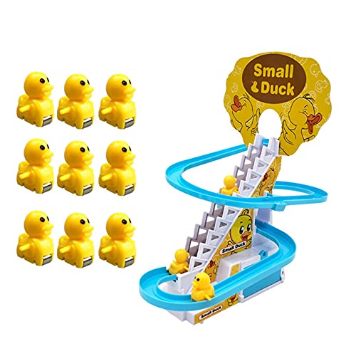 Rennspiel Musikalische Ente Achterbahn Set mit Lichter Kinder Achterbahn Spielzeug Elektrische Ente Treppensteigen Spielzeug von Luckxing