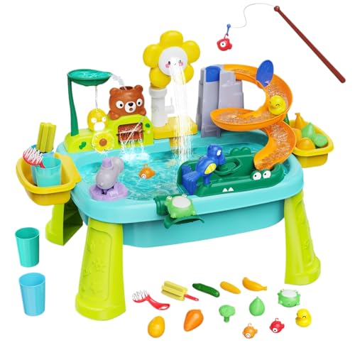 Sand Wasserspieltisch, Wassertisch Strandspielzeug Mit Elektrischer Pumpe, Matschtisch Strandtisch Für Kinder, Sandkastentisch, Wasser Outdoor Aktivität Sommer Sand Spielzeug Für Mädchen Junge von Luckxing