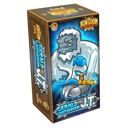 Kingdom Rush: Rift in Time - Sir Gerald Lightseeker vs J.T. Brettspiel-Erweiterung - Neue Helden, neue Herausforderungen! Strategiespiel, ab 12 Jahren, 1-4 Spieler, 60-90 Minuten Spielzeit von Lucky Duck Games