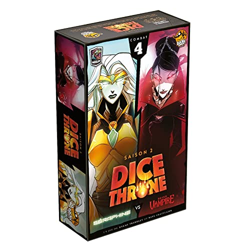 Lucky Duck Games - Dice Throne: Seraphine vs. Königin Vampir – Gesellschaftsspiel für Erwachsene & Kinder – Strategiespiel – Würfel- und Kräftekampf – 2 Spieler – 20 bis 40 Minuten – auf Französisch von Lucky Duck Games