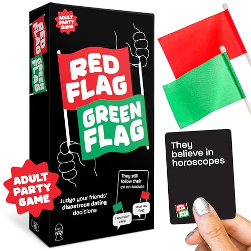 Lucky Egg - Lustiges Partyspiel mit roter und grüner Flagge - Dating-Entscheidungen der Freunde des Richters - 230 Verschiedene Fragen - Gesellschaftsspiel für Erwachsene von Lucky Egg