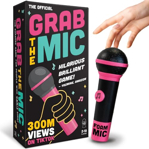 Lucky Egg Spannendes „Grab The Mic“ – Das Karaoke-Spiel für die ganze Familie ab 8 Jahren, 2–10 Spieler – Brettspiel für schlechte Sänger – 250 Songtextkarten für einen lustigen und witzigen Spieleabe von Lucky Egg