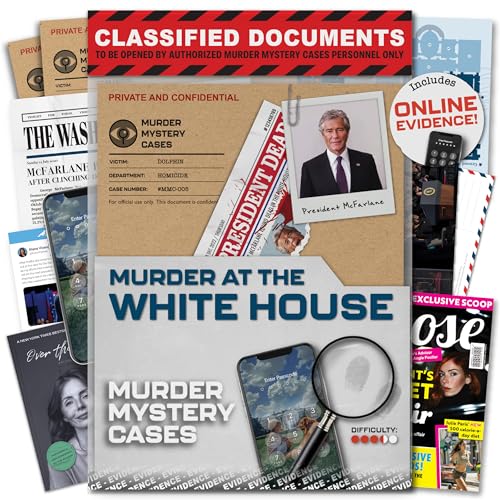 MMC Murder at The White House – spannende Mord-Mord-Mystery-Spiele für Erwachsene in Washington D.C. – 37 Beweismittel, 150 Minuten Gameplay (3,5/5 Schwierigkeitsgrad) – Cold Case Files Spiel für 1-10 von Lucky Egg