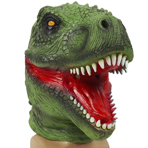LuckyGGT Grüne Dinosauriermaske Weihnachten Halloween Wilder Tyrannosaurus Rex Kopfbedeckung Bar Kostüm Requisiten LuckyGGT Grüne Dinosauriermaske Weihnachten Halloween Wilder Tyrannosaurus Rex Kopfbedeckung Bar Kostüm Requisiten von LuckyGGT