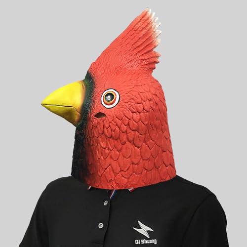 LuckyGGT Süßer Roter Vogel Lustige Tierkopfbedeckung Maskerade Maske Halloween Festival Party Performance Requisiten von LuckyGGT