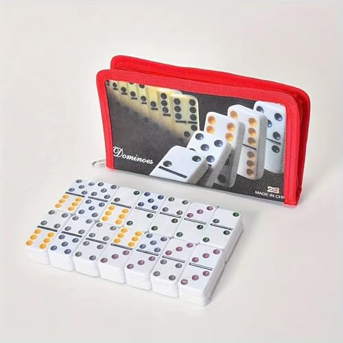LuckyWish Dominosteine Set, 28 Teile mit rotem Aufbewahrungskoffer, klassisches Tischspiel für Erwachsene LuckyWish Dominosteine Set, 28 Teile mit rotem Aufbewahrungskoffer, klassisches Tischspiel für Erwachsene von LuckyWish