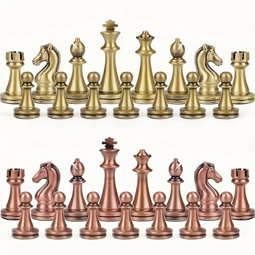 LuckyWish Staunton Schachfiguren aus Metall, beschwert, mit 6,6 cm König, gefilzt, nur 2 zusätzliche Königinnen Schachfiguren, kein Brett LuckyWish Staunton Schachfiguren aus Metall, beschwert, mit 6,6 cm König, gefilzt, nur 2 zusätzliche Königinnen Schachfiguren, kein Brett von LuckyWish