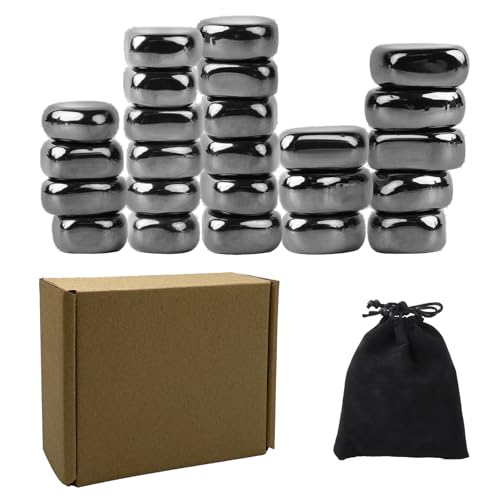 Luckynono 24 Piece Colorful Hematite Magnetic Stones, Magnetic Game Stress Ball, Magnetic Chess Game, Anti-Anxiety Gift Game Magnetic Stones, Magnet Game, Magnet Stones von Luckynono