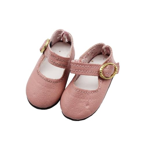 Luckywaqng 1 Paar Puppenschuhe, verstellbare Schnalle, süßes tragbares, exquisites Accessoire, Puppen-Anziehsachen, stilvolle 15 cm große, aus Baumwolle gefüllte Idol-Schuhe, Stiefel, (Pink, S) von Luckywaqng