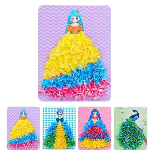 Luckywaqng 1 Set Birthday for Girl Children Fabric Poking Art DIY Puzzle Puncture Painting Kit Craft Toys Board Sticker Compatible with Motorikschleifen (Purple, One Size) von Luckywaqng