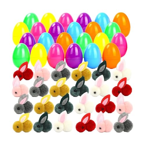 Luckywaqng 2.5In Plastic Easter Eggs Fillable Empty Eggs for Easter Egg Hunt Eggs Basket Stuffers Fillers Puppenwagen Buggy (Pink, One Size) von Luckywaqng