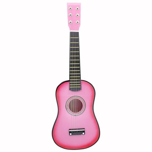 Luckywaqng 21 Inch Classical Guitar 6 String Folk Acoustic Kids Beginners Guitar Musical Instrument Small Guitar for Beginner and Children Random Color Lernuhren (Pink, One Size) von Luckywaqng