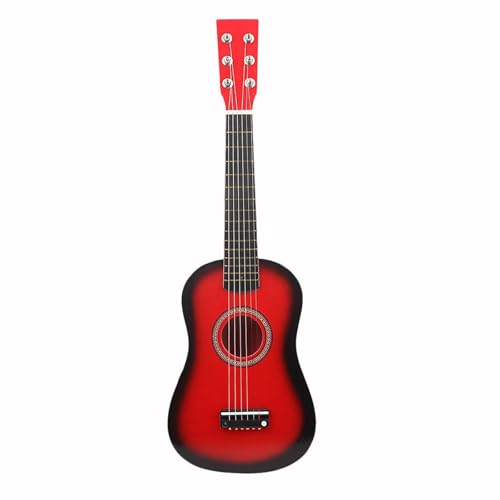 Luckywaqng 21 Inch Classical Guitar 6 String Folk Acoustic Kids Beginners Guitar Musical Instrument Small Guitar for Beginner and Children Random Color Lernuhren (Red, One Size) von Luckywaqng