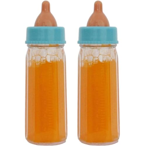 Luckywaqng 2PC Milchpuppenflasche mit verschwindender flüssiger Milch Babyflasche Spielzeug verschwindende Milchpuppenflasche für Tolles Geschenk für Mädchen Lernuhren (Orange, One Size) von Luckywaqng