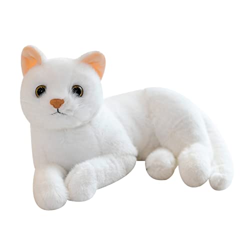 Luckywaqng 30 cm Nette Real Life Plüsch Katzen Puppe Gefüllte Liegende Katze Plüschtiere Für Puppe Kindergeburtstagsgeschenk Dekoration Stofftier 13 cm (A, One Size) von Luckywaqng