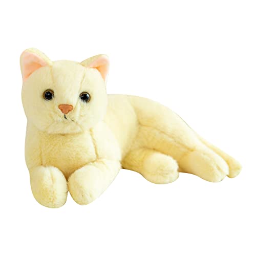 Luckywaqng 30 cm Nette Real Life Plüsch Katzen Puppe Gefüllte Liegende Katze Plüschtiere Für Puppe Kindergeburtstagsgeschenk Dekoration Stofftier 13 cm (B, One Size) von Luckywaqng