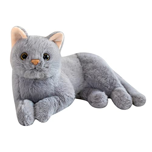 Luckywaqng 30 cm Nette Real Life Plüsch Katzen Puppe Gefüllte Liegende Katze Plüschtiere Für Puppe Kindergeburtstagsgeschenk Dekoration Stofftier 13 cm (C, One Size) von Luckywaqng