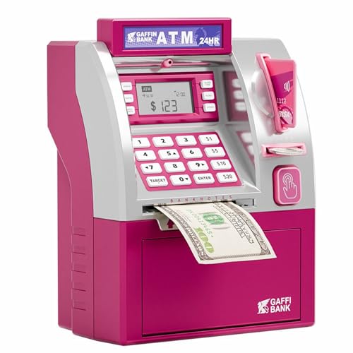 Luckywaqng Bank for Boys Girls Vcertcpl Kids Bank for and Electronic Bank Saving Box with Password Birthday for Boys Girl (/Silv Zählrahmen (Hot Pink, One Size) von Luckywaqng