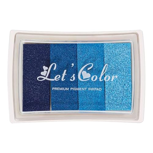 Luckywaqng Basteltinte, auswaschbare DIY-Stempeltinte für, 24 Farben, Fingerabdrucktinte für Scrapbooking, Kartenmalerei, 6er-Set, mehrfarbige Tinte, 3 ml Zeichenbrett Kind (Blue, One Size) von Luckywaqng