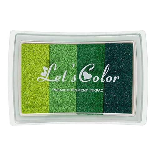Luckywaqng Basteltinte, auswaschbare DIY-Stempeltinte für, 24 Farben, Fingerabdrucktinte für Scrapbooking, Kartenmalerei, 6er-Set, mehrfarbige Tinte, 3 ml Zeichenbrett Kind (Green, One Size) von Luckywaqng