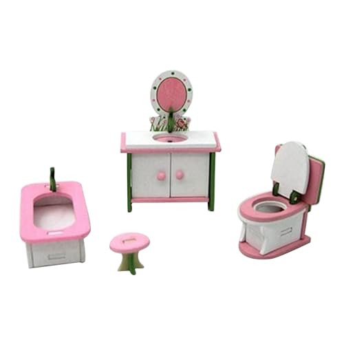 Luckywaqng Buntes Holz-Puppenhaus-Möbel-Set, Holz-Miniatur-Badezimmer/Wohnzimmer/Schlafzimmer/Küche, Hausmöbel, Puppenhaus, Puppendekoration, Zubehör, so tun, als würden Sie Compatible (F, One Size) Luckywaqng Buntes Holz-Puppenhaus-Möbel-Set, Holz-Miniatur-Badezimmer/Wohnzimmer/Schlafzimmer/Küche, Hausmöbel, Puppenhaus, Puppendekoration, Zubehör, so tun, als würden Sie Compatible (F, One Size) von Luckywaqng
