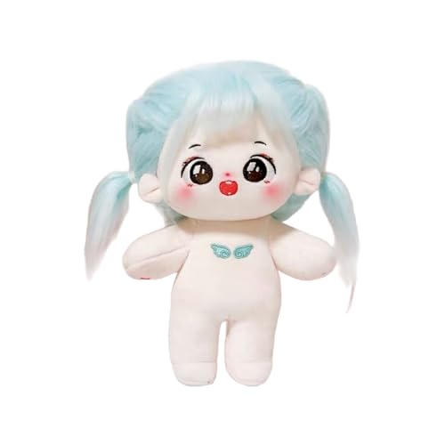 Luckywaqng Cotton Plush Doll 20cm Cute Cotton Doll with Skeleton Anime Plushies Soft Stuffed Dress Up Doll Plush Toys Come with Doll Clothes Puppenhaus Zubehör Garten (A, One Size) von Luckywaqng
