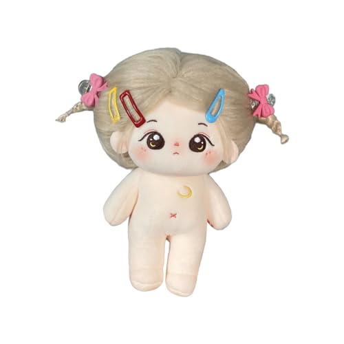 Luckywaqng Cotton Plush Doll 20cm Cute Cotton Doll with Skeleton Anime Plushies Soft Stuffed Dress Up Doll Plush Toys Come with Doll Clothes Puppenhaus Zubehör Garten (C, One Size) von Luckywaqng