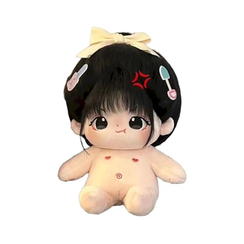 Luckywaqng Cotton Plush Doll 20cm Cute Cotton Doll with Skeleton Anime Plushies Soft Stuffed Dress Up Doll Plush Toys Come with Doll Clothes Puppenhaus Zubehör Garten (G, One Size) von Luckywaqng