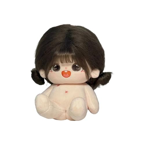 Luckywaqng Cotton Plush Doll 20cm Cute Cotton Doll with Skeleton Anime Plushies Soft Stuffed Dress Up Doll Plush Toys Come with Doll Clothes Puppenhaus Zubehör Garten (H, One Size) von Luckywaqng