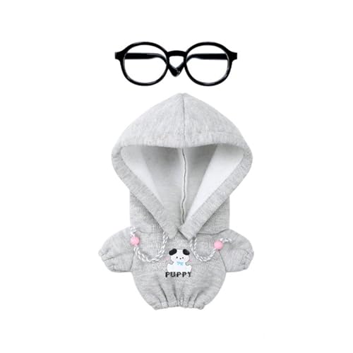 Luckywaqng Cotton Plush Doll 20cm Cute Cotton Doll with Skeleton Anime Plushies Soft Stuffed Dress Up Doll Plush Toys Come with Doll Clothes Puppenhaus Zubehör Garten (L, One Size) von Luckywaqng