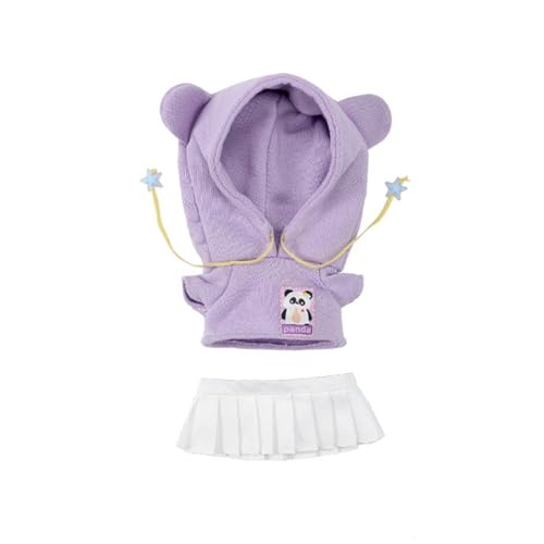Luckywaqng Cotton Plush Doll 20cm Cute Cotton Doll with Skeleton Anime Plushies Soft Stuffed Dress Up Doll Plush Toys Come with Doll Clothes Puppenhaus Zubehör Garten (M, One Size) von Luckywaqng