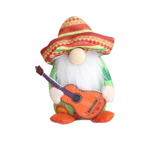 Luckywaqng Creative Hat Without Old Man Decoration Cute Holding Guitar Doll Mexican Carnival Figments Puppenkleidung 43 cm (A, One Size) von Luckywaqng