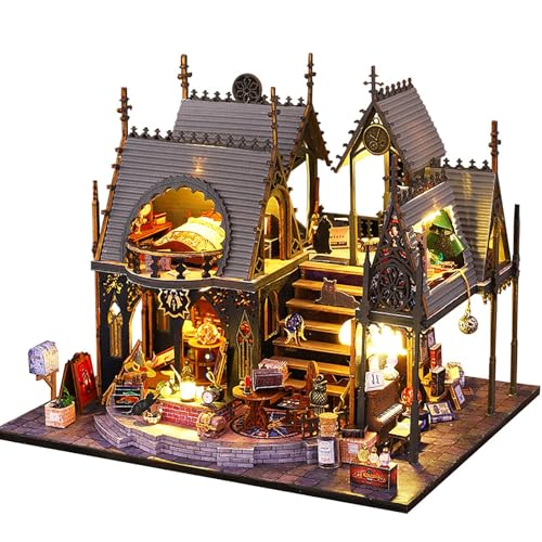 Luckywaqng DIY Miniature House Kits DIY Miniature Dollhouse Kit with Furniture Kits 1:24 Scale Creative DIY Crafts for Adults Teen Christmas Birthday Time 5ml Polizei (Black, One Size) von Luckywaqng
