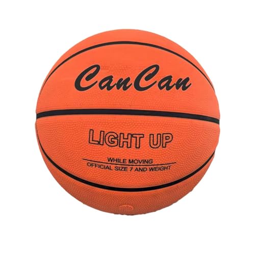 Luckywaqng Dark Basketball Suitable for Teenage Boys Luminous Orange Basketball Luminous Toy for Night Games Sports Equipment and Small Tools Suitable for Children 8 and Above (Orange, One Size) von Luckywaqng