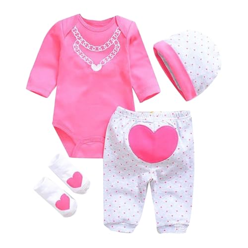 Luckywaqng Doll Girl Costume. Newborn Girl 4 Piece Accessory Set The Real Doll Set is Handmade Pure Cotton and Friendly Puppenhaus Puppen (Hot Pink, One Size) von Luckywaqng