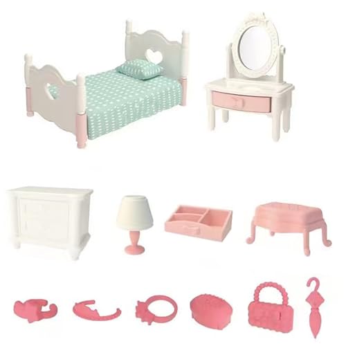 Luckywaqng Dolls House Furniture Set Accessories 1:12 Decorations DIY Miniature Ornament Assemble for Parent Child Interaction Scene Props 4+ Kids Bedroom Puppenhaus (A, One Size) von Luckywaqng