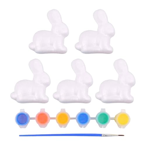 Luckywaqng Easter DIY Hand Painted Bunny Decorations Children Doll Cute Foam Simulation Egg Suit DIY Hand Painted Bunny Ornaments Can Not Be Used As Home Decorations But Kunsthandwerk (B, One Size) von Luckywaqng