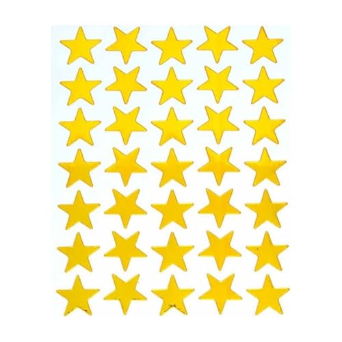 Luckywaqng Fahranfänger Aufkleber 350Pcs Children Five Pointed Star Stickers Self Adhesive Labels Decor Wassertransferdruck Starterset (Gold, One Size) von Luckywaqng