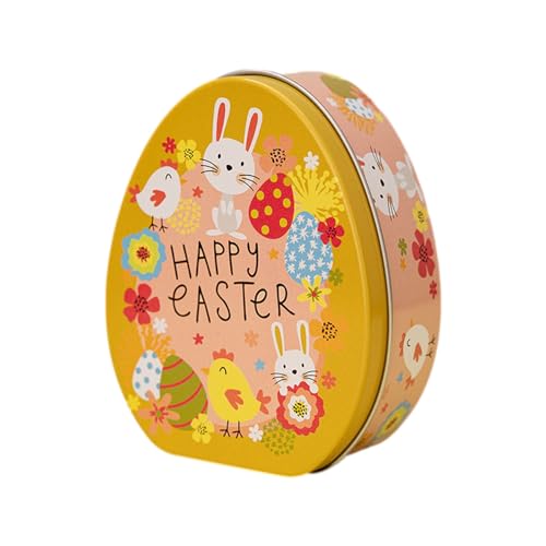Luckywaqng Flache, eiförmige Weißblechdose mit Hasenmotiv für die Osterdekoration Kunsthandwerk Für Erwachsene Anfänger (B, One Size) von Luckywaqng