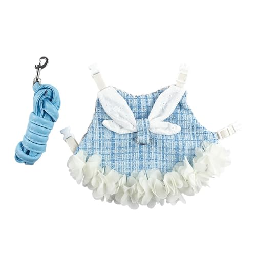 Luckywaqng Frettchengeschirr und Leine Kleidung Kleintierkleidung Frettchen Chihuahua Welpe Hund und Kleintiergeschirr Puppenzubehör Baby (Blue, S) von Luckywaqng