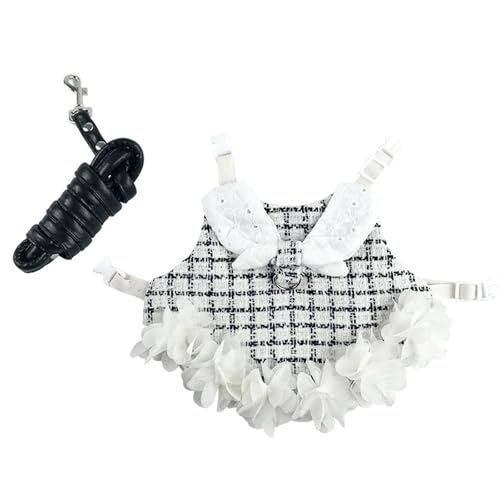 Luckywaqng Frettchengeschirr und Leine Kleidung Kleintierkleidung Frettchen Chihuahua Welpe Hund und Kleintiergeschirr Puppenzubehör Baby (White, M) von Luckywaqng
