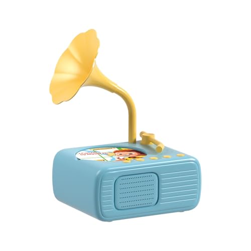 Luckywaqng Kids Gramophone with 96 Cards Children's Phonograph Story Music Player Boys Girls Toddler Toys Early Childhood Education Birthday 3 6 Years Old Compatible with (Blue, One Size) von Luckywaqng