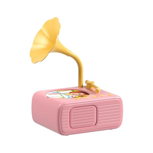 Luckywaqng Kids Gramophone with 96 Cards Children's Phonograph Story Music Player Boys Girls Toddler Toys Early Childhood Education Birthday 3 6 Years Old Compatible with (Pink, One Size) von Luckywaqng