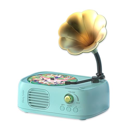 Luckywaqng Kids Gramophone with 96 Cards Children's Phonograph Story Music Player Boys Girls Toddler Toys Early Childhood Education Birthday 3 6 Years Old Zählrahmen (Mint Green, One Size) von Luckywaqng