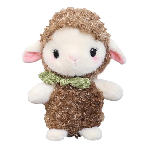 Luckywaqng Lamb Roll Doll Plush Toy Sheep Doll. Good Choice for and Home Decor. Stuffed Animals Lifelike Companionship Puppenhaus Zubehör (Brown, S) von Luckywaqng