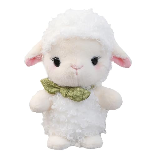 Luckywaqng Lamb Roll Doll Plush Toy Sheep Doll. Good Choice for and Home Decor. Stuffed Animals Lifelike Companionship Puppenhaus Zubehör (White, S) von Luckywaqng