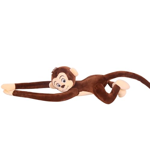 Luckywaqng Monkey Plush Toy Long Arm Hanging Monkey Curtain Monkey Doll Home Decoration Children's Waldtier Plüschtier (Brown, One Size) von Luckywaqng