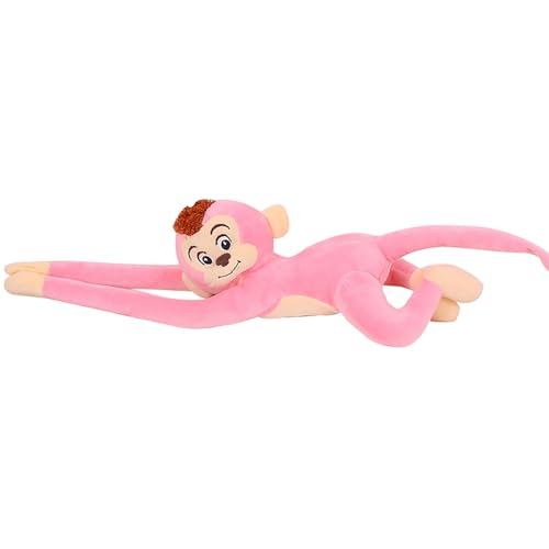 Luckywaqng Monkey Plush Toy Long Arm Hanging Monkey Curtain Monkey Doll Home Decoration Children's Waldtier Plüschtier (Pink, One Size) von Luckywaqng