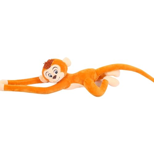 Luckywaqng Monkey Plush Toy Long Arm Hanging Monkey Curtain Monkey Doll Home Decoration Children's Waldtier Plüschtier (Yellow, One Size) von Luckywaqng